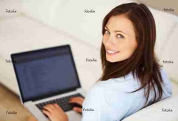Pretty woman using laptop